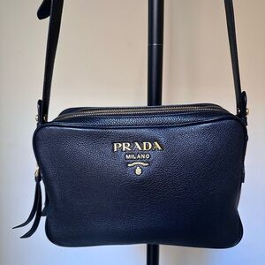 Prada Black Leather Shoulder Bag